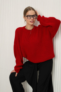 Джемпер женский №84505 акрил (р-ры: 42-46) бордо