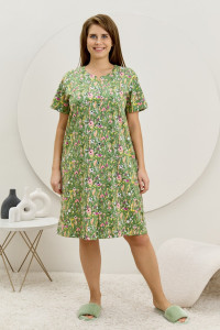 Халат женский "Рейна" кулирка (р-ры: 48-58) зеленый