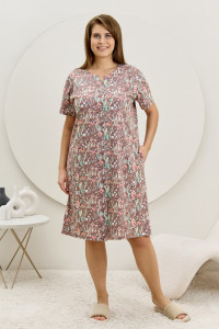 Халат женский "Рейна" кулирка (р-ры: 48-58) коричневый