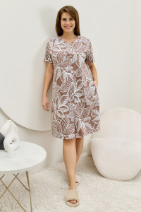 Халат женский "Рейна" кулирка (р-ры: 48-58) капучино