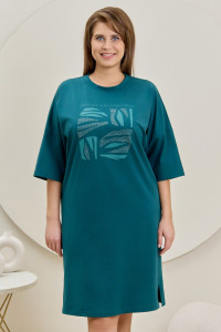 Туника женская "Прима" кулирка с лайкрой (р-ры: 46-60) изумрудный