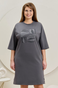 Туника женская "Прима" кулирка с лайкрой (р-ры: 46-60) антрацит