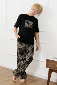 Костюм двойка детский "Этюд-1" кулирка (р-ры: 140-170) черный