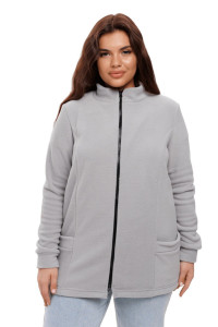 Толстовка женская ТЖ37 флис (р-ры: 50-70) светло-серый