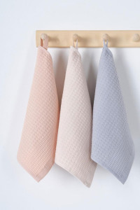 Набор вафельных полотенец "Ночь Нежна" песочный-серый-бежевый