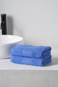 Набор махровых полотенец "Dual" синий 2 шт.