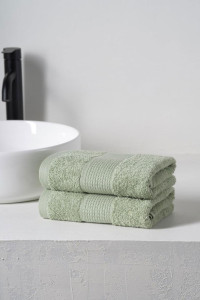 Набор махровых полотенец "Dual" светло-оливковый 2 шт.