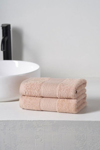 Набор махровых полотенец "Dual" пыльно-бежевый 2 шт.