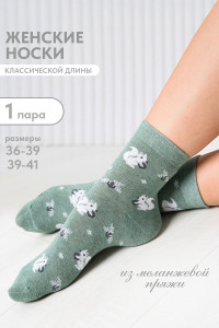 Носки женские "Белка в лесу" - упаковка 1 пара (последний размер) 23-25