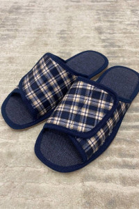 Тапки мужские "Lepilov" арт. 124 вельвет+флис (последний размер) син клет беж бел сред 41