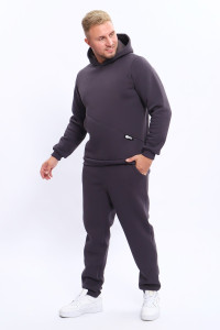 Костюм двойка мужской №80029 футер 3-х нитка с начесом (последний размер) фумэ 58