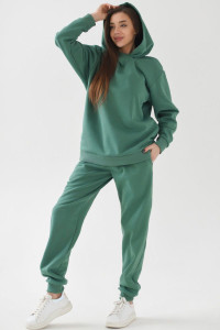Костюм двойка женский "Азарт" футер с начесом (последний размер) зеленый 48,60