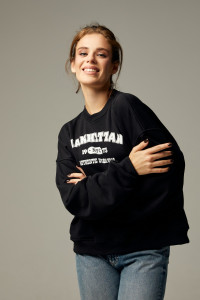 Свитшот женский "MANHATTAN" футер 2-х нитка (р-ры: 40-54) черный