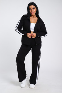 Костюм двойка женский В-113 кулирка-футер (р-ры: 42-64) черно-белый
