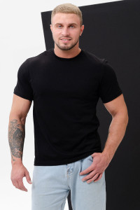 Футболка мужская "Матвей" кулирка (последний размер) черный 66