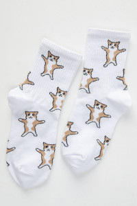 Носки детские "Флексо - кот" (последний размер) - упаковка 1 пара белый 22-24