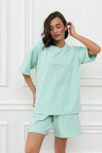 Костюм двойка женский "Карина Премиум" М-132КП футер с лайкрой (р-ры: 44-52) ментол