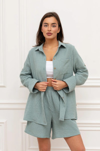 Костюм двойка женский "Муслин" М-133КП муслин (р-ры: 44-54) фисташковый