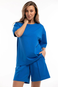 Костюм двойка женский "Карина 1" М-134КП кулирка (р-ры: 44-52) василек