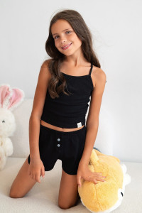 Костюм двойка детский "Нежность New" М-19КД лапша (р-ры: 32-40) черный