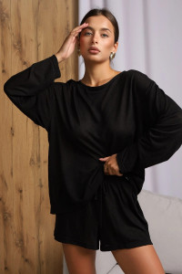 Костюм двойка женский "Флам с вискозой" М-137КП флам с вискозой (р-ры: 40-54) черный