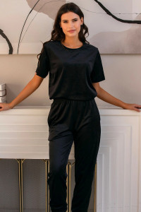 Костюм двойка женский М-272К "Кэт" велюр (р-ры: 42-56) черный