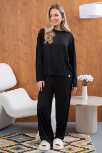 Костюм двойка женский "Флам с вискозой-1" М-298К флам с вискозой (р-ры: 40-54) черный