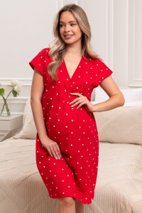 Сорочка для беременных "Новая жизнь-2" М-80Н кулирка (р-ры: 42-62) красный