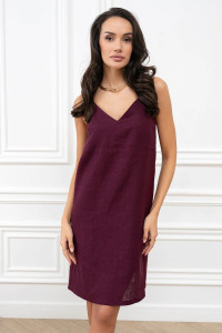 Сарафан женский М-18С "Лён" лён (р-ры: 42-52) бордовый