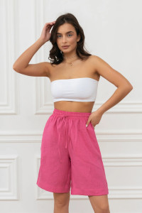 Шорты женские "Лён-2" М-9Ш-1 лён (р-ры: 42-52) фуксия