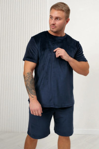 Костюм двойка мужской "Тигр" М-013КП велюр (р-ры: 46-60) темно-синий