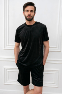 Костюм двойка мужской "Тигр" М-013КП велюр (р-ры: 46-60) черный