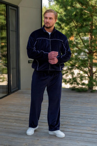 Костюм двойка мужской "Олимп" М-23КМ велюр (р-ры: 48-54) темно-синий