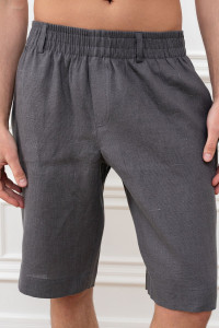 Шорты мужские "Лён" М-12Ш велюр (р-ры: 48-54) графит