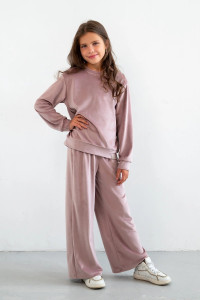 Костюм двойка детский "Боня" М-07КД велюр (р-ры: 34-42) розовый