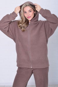 Толстовка женская 6222в флис (р-ры: 42-56) мокко