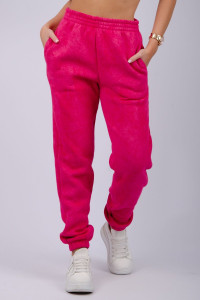 Джоггеры женские "Мистерия 7" футер 3-х нитка с начесом (р-ры: 44-54) фуксия