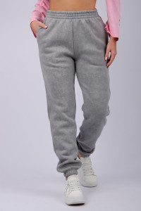 Джоггеры женские "Мистерия 5" футер 3-х нитка с начесом (р-ры: 44-54) светло-серый