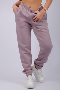 Джоггеры женские "Мистерия 13" футер 3-х нитка с начесом (р-ры: 44-54) какао