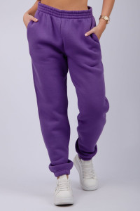 Джоггеры женские "Мистерия 16" футер 3-х нитка с начесом (р-ры: 44-54) фиолетовый