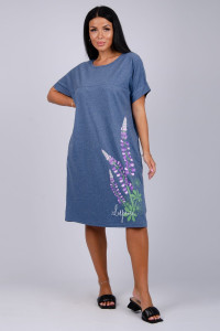 Платье женское "Люпин" кулирка (р-ры: 50-60) индиго