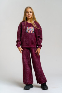 Костюм двойка детский 983Д футер 3-х нитка с начёсом пенье (р-ры: 28-44) марсал винтаж