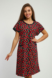 Халат женский №224 кулирка (р-ры: 50-60) синий