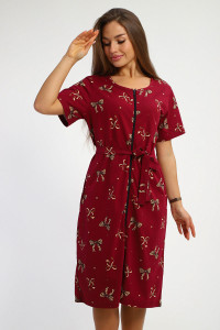 Халат женский №216 кулирка (р-ры: 46-56) бордовый