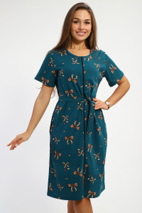 Халат женский №216.1 кулирка (р-ры: 46-56) изумруд