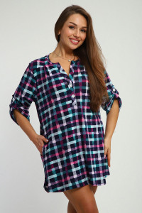 Рубашка-туника женская №212.3 кулирка (р-ры: 46-60) синий-2