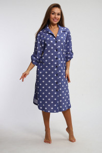 Халат женский №215 кулирка (р-ры: 46-56) голубой