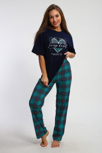 Костюм двойка женский №220 кулирка (р-ры: 42-56) зеленый