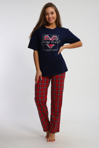 Костюм двойка женский №219 кулирка (р-ры: 42-56) красный