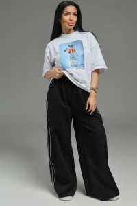 Брюки женские "Дуэт" лакост 2-х нитка пенье (р-ры: 44-62) черный